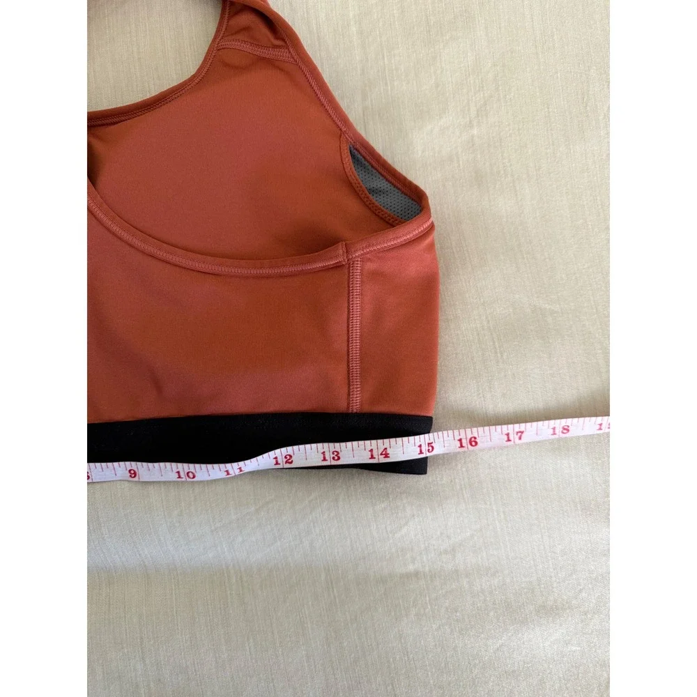 Nike Swoosh Sports Bra Women's XL Burnt Orange Black‎ Medium Support Compressi